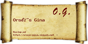 Orsós Gina névjegykártya